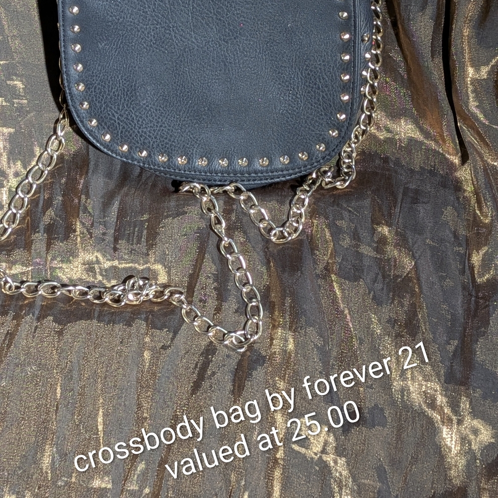 Black Crossbody Bag with Chain Detail